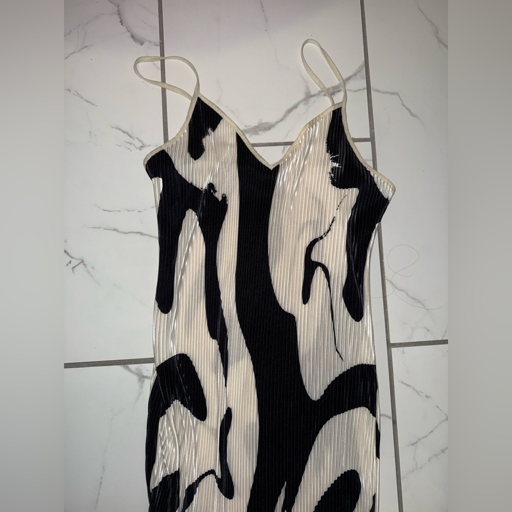 shein cream off white and black maxi dress